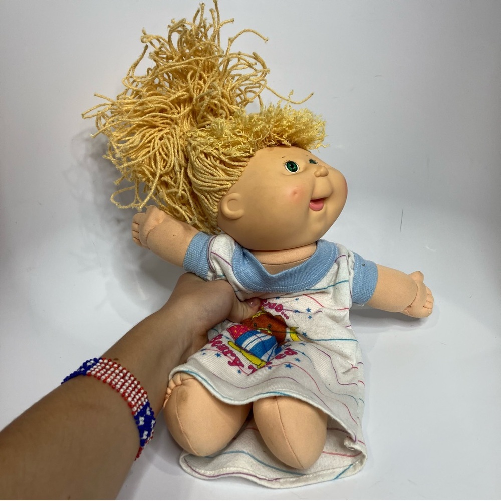 Vintage Cabbage kids patch doll first edition 1990 hasbro blonde hair green eyes
